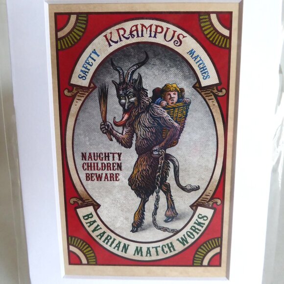 NEW KRAMPUS BAVARIAN CHRISTMAS NAUGHTY CHILDREN ART PRINT BY CHET PHILLIPS - Picture 2 of 6